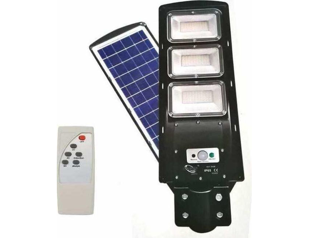 Faro Lampione Led Stradale Giardino Fotovoltaico Pannello Solare 90W 6500K