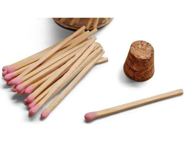 Fiammiferi In Legno In Bottiglia Di Vetro 2 Confezioni Da 80 Pezzi Rosa Rosso...