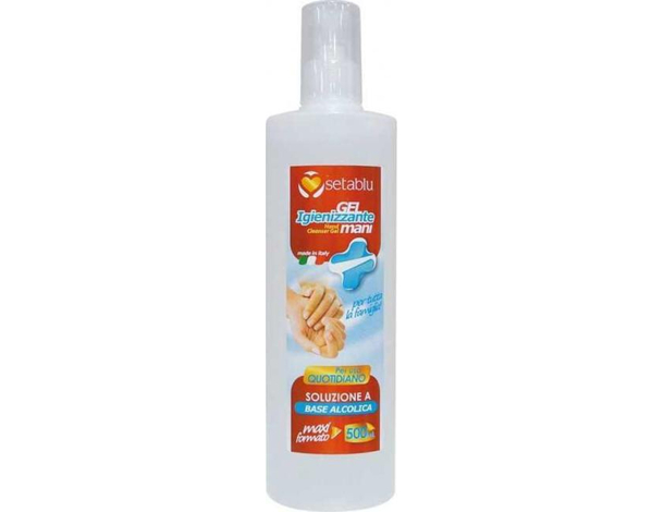 Gel Igienizzante Disinfettante Per Mani Flacone 500ml Dispenser Base Alcool 70%