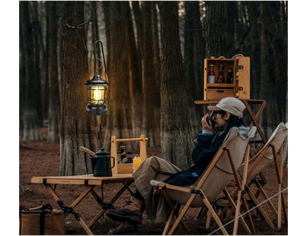 Lampada da Campeggio Luce Portatile LED Lanterna Torcia Gancio Pesca Giardino...