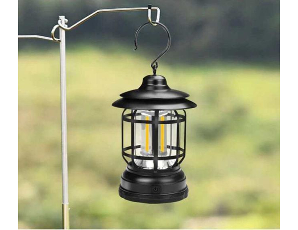 Lampada da Campeggio Luce Portatile LED Lanterna Torcia Gancio Pesca Giardino...
