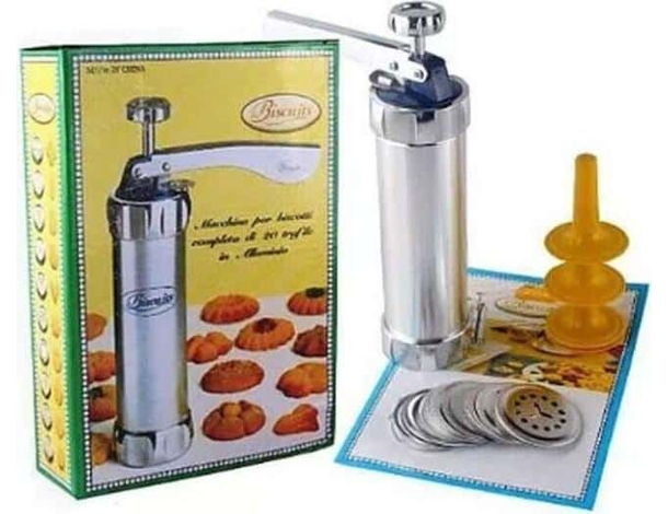 Macchina Pistola Da Biscotti Alluminio Siringa Dolci Formine Sparabiscotti...