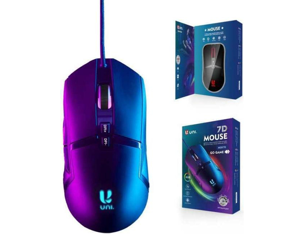 Mouse da Gioco USB Cablato per Gaming RGB Illuminato LED 6400DPI 7 Tasti...