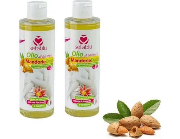 Olio di Mandorle Dolci 2 Flaconi da 200ml Olio Per il Corpo da Massaggi PH5.5