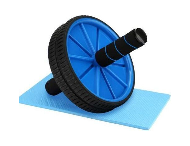Ruota Per Allenamento Dei Muscoli Addominali Con Maniglie Imbottite Blu 18cm