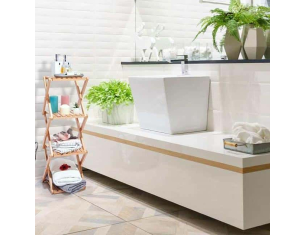 Scaffale In Legno Bambù 4 Ripiani Dispensa Mensole Libreria Bagno Espositore...