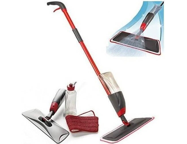Scopa Spray Mop Lavapavimenti Panno Lavabile Microfibra Vaschetta Detergente