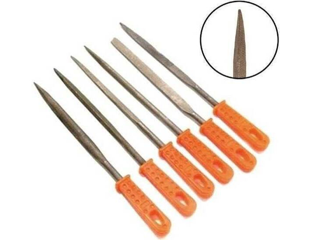 Set 6 Mini Lime Ago per Ferro Legno 165mm Manico Rivestito Bricolage Fai da...