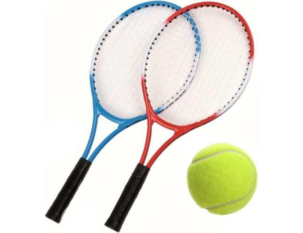 Set Tennis Coppia Racchette Pallina 2 Giocatori Bambini Adulti Colorate