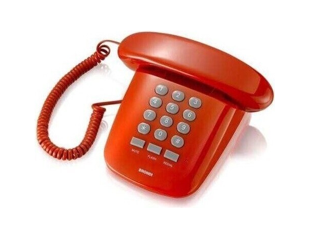 Telefono Fisso Tasti Grigi Grandi Tavolo Casa Ufficio Hotel Rosso Brondi Sole