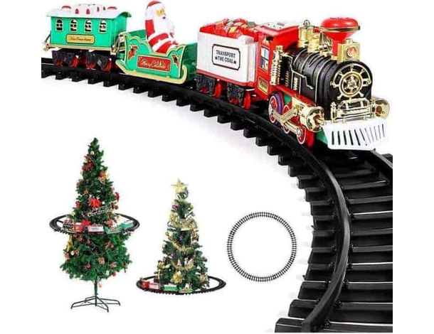 Trenino Natalizio Albero Treno Elettrico Slitta Babbo Natale Locomotiva Regalo
