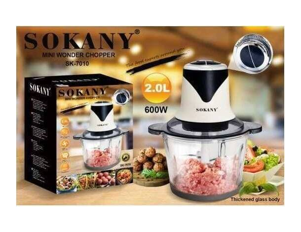 Tritatutto Elettrico 600W Tritacarne Cucina con 4 Lame Ciotola in Vetro 2L 2