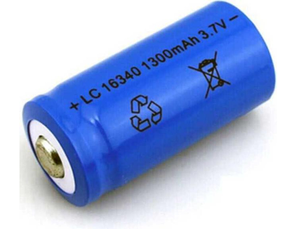 10pz Batterie Ricaricabili LC16340 1300mAh 3.7V Pile Blu Fotocamera Multiuso...