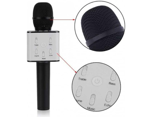 Microfono Wireless Bluetooth Cassa Integrata Echo Batteria Karaoke...