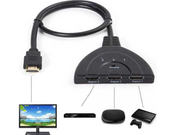 Cavo 3 Porte HDMI Femmina 1080p TV Sdoppiatore Adattatore Switch Tripla Video