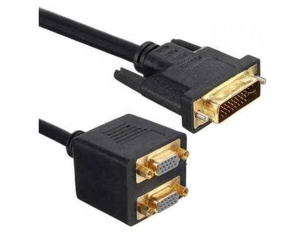 Cavo DVI Maschio Sdoppiatore VGA Femmina Video Cavi TV PC Console