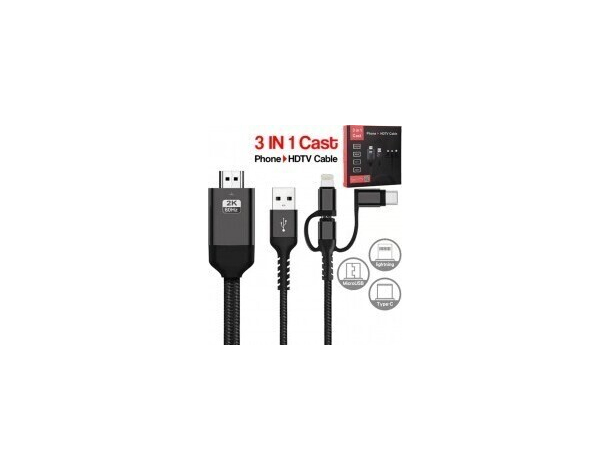Cavo HDTV Adattatore Video 3in1 TYPE-C Lightning Micro USB a HDM iOS e...