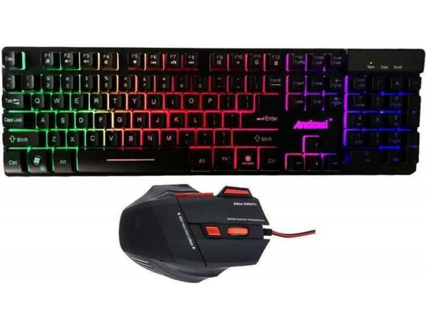 Gaming Tastiera E Mouse Slim Da Gioco Layout Italiano Led RGB USB Cavo Colori