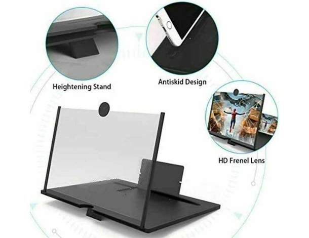 Lente Ingrandimento Smartphone Tablet Telefono Schermo Lettura Video Film...