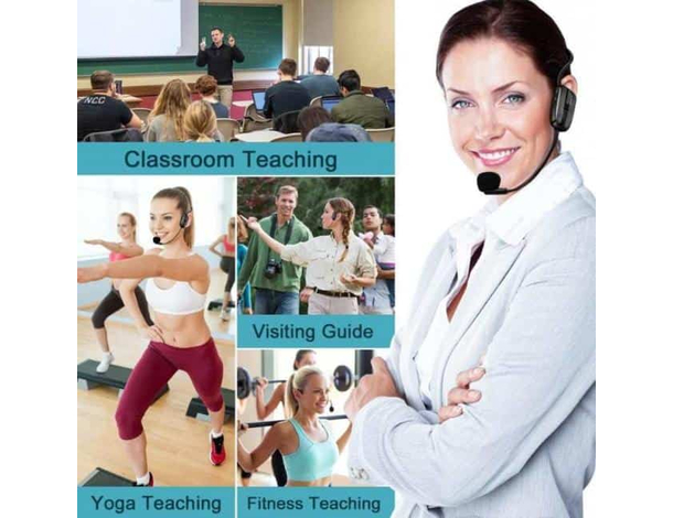 Microfono Ad Archetto Wireless 2,4Ghz UHF Portatile Trasmettitore Senza Fili...