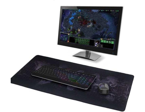 Mousepad Tappetino XXL 90x40 cm Mappa Del Mondo Mouse Mat Tappeto Laptop Game