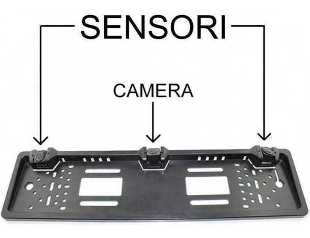 Porta Targa Automobile Retrocamera Waterproof Sensori Parcheggio Acustico 2