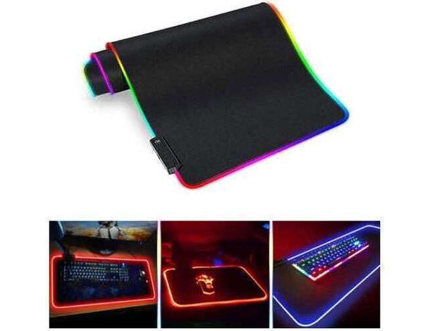 Tappetino Mouse Tappeto XXL RGB Mousepad 900x400 mm Led Cambio Colore Gaming