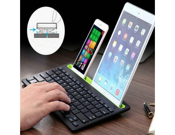 Tastiera Bluetooth Per Smartphone Tablet Supporto Senza Fili Ricaricabile...