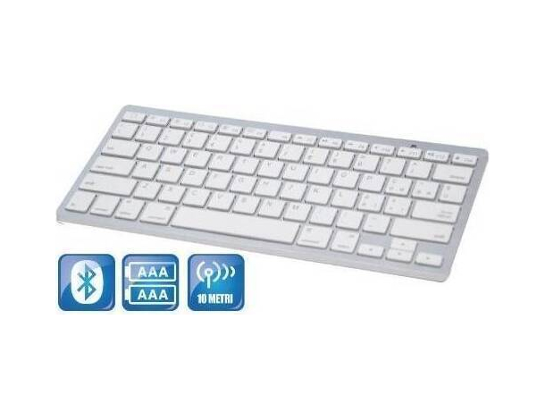 Tastiera Universale Bluetooth Compatibile con PC Mac e Smartphone
