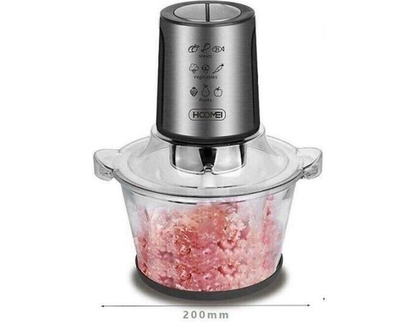 Mixer Tritatutto Elettrico da Cucina 2.5Lt Vetro Lame Acciaio Inox 400W HM-6286