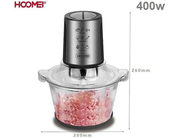 Mixer Tritatutto Elettrico da Cucina 2.5Lt Vetro Lame Acciaio Inox 400W...