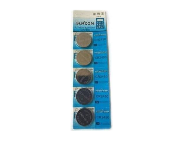 5 Pacchi da 25 Batterie CR2450 Pile Piatte a Bottone Pila Piatta 3V Assortite