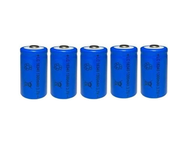 5x Batteria Ricaricabile Blu LC16340 1300mAh 3.7V Fotocamera Elettronica Torcia
