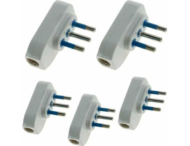 5x Spina Volante Piatta Grande Passo Da 16A Collegamento Cavo Elettrico 5pz