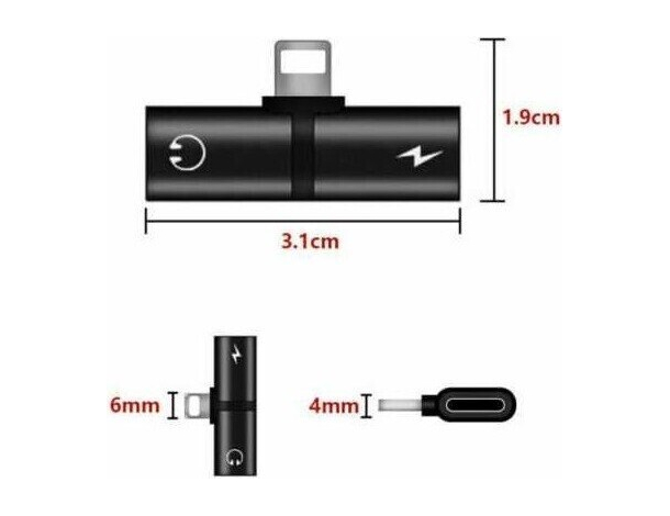 Adattatore Convertitore Di Carica e Cuffie Connettore OTG Lightning Maschio...