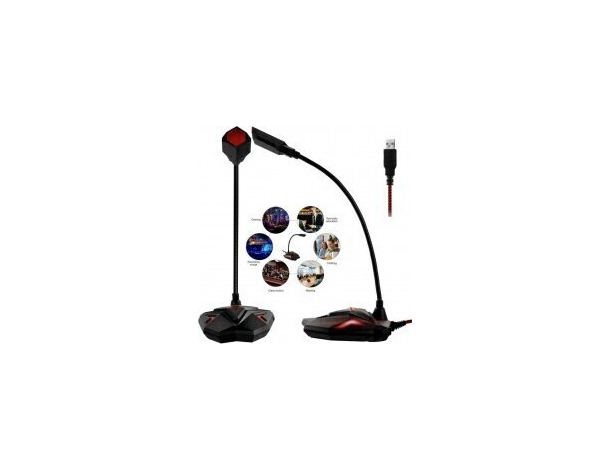 Microfono Con Stand Da Tavolo Gaming Meeting Voce Conferenze PC USB Q55 PS4...