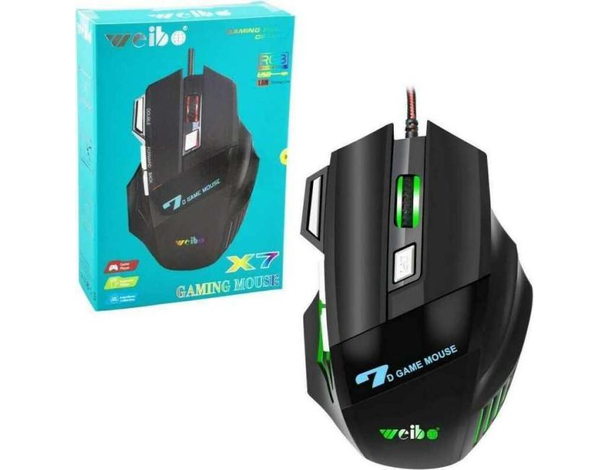 Mouse Gaming X7 Cablato Da Gioco 3600 DPI Illuminato Led RGB 1.8M USB PC Gaming