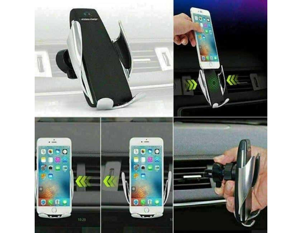 Supporto Smartphone Presa Aria Auto Ricarica Wireless QI Caricatore Charger...