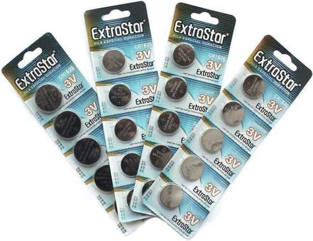 20x Batterie a Bottone Pile CR1620 3V Litio Extrastar CR1620 Pila Batteria