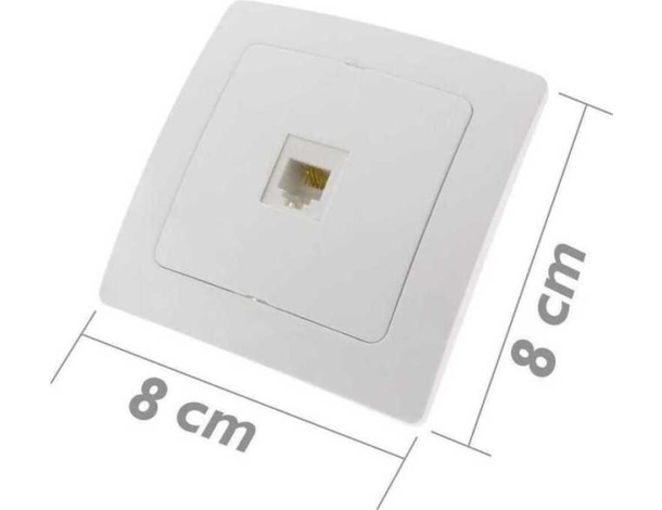 2x Presa Muro RJ11 Telefono FIsso Linea Plastica Bianco Casa Connettore Clip...