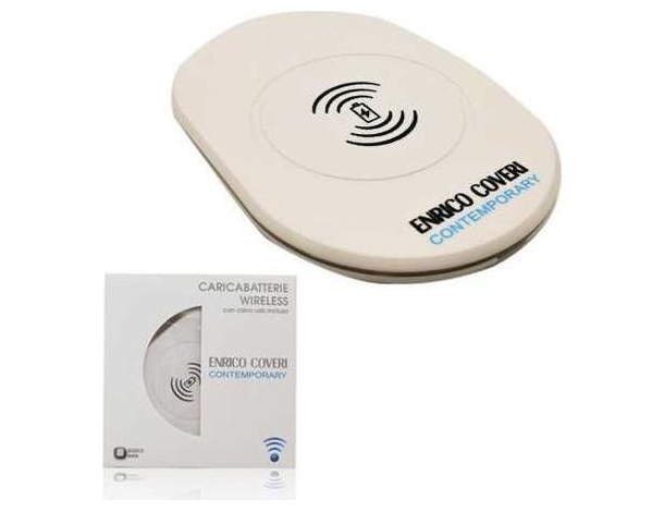 Caricatore Wireless Carica Batteria Smartphone Enrico Coveri 5V Bianco