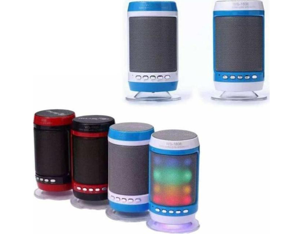 Cassa Portatile Con Radio FM SD USB Bluetooth Mp3 Smartphone Speaker LED WS1806