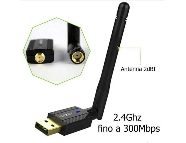 Chiavetta usb adattatore antenna ricevitore segnale wireless WIFI 300Mbps 4