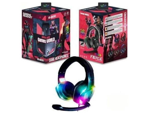 Cuffie da Gioco Microfono Luce RGB Gaming PC PS4 Stereo LED XBOX 3,5 Jack...