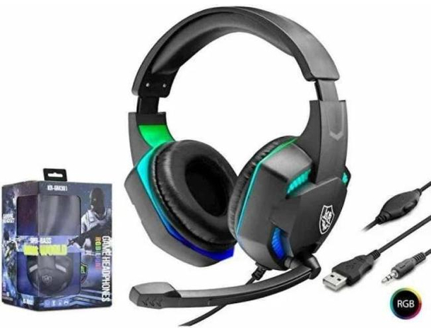 Cuffie da Gioco Microfono Luce RGB Gaming PC PS4 Stereo LED XBOX 3,5 Jack Bass