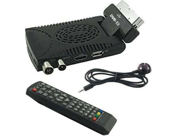 Decoder Mini Digitale Terrestre DVB-T3 Scart USB FULL-HD Telecomando HDMI H265
