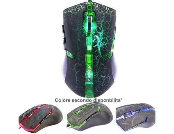 Mouse con Cavo Modello FC-5160 5 Tasti con Rotella Gaming Tasto DPI Windows PC