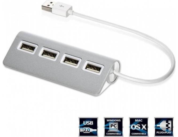 HUB 4 Porte USB Alimentatore Porta Chiavetta Pennetta Moltiplicatore 1 TB