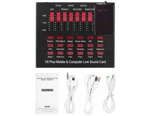 Kit Microfono Cardioide Condensatore Cavalletto Auricolari Mixer Effetti Cavo...