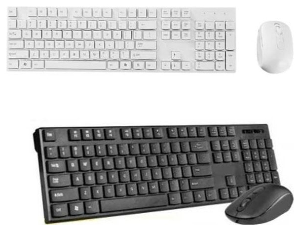 Kit Mouse e Tastiera Wireless 2.4GHZ USB PC Computer Wi-Fi Keyboard Senza Fili